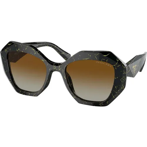 Marble/Brown Shaded Sonnenbrillen , Damen, Größe: 53 MM - Prada - Modalova