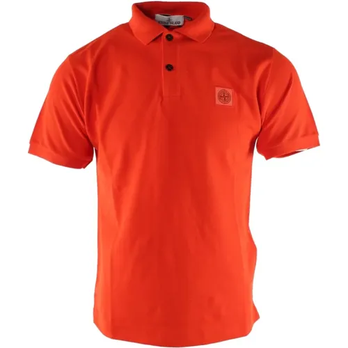 Rotes Baumwoll-Polo Regular Fit - Stone Island - Modalova