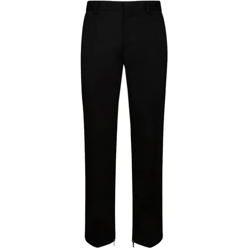 Wool Slim Fit Trousers , male, Sizes: L, M - Off White - Modalova