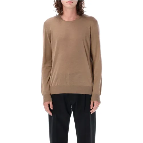Cashmere Knit Crewneck Sweater , male, Sizes: L - Saint Laurent - Modalova