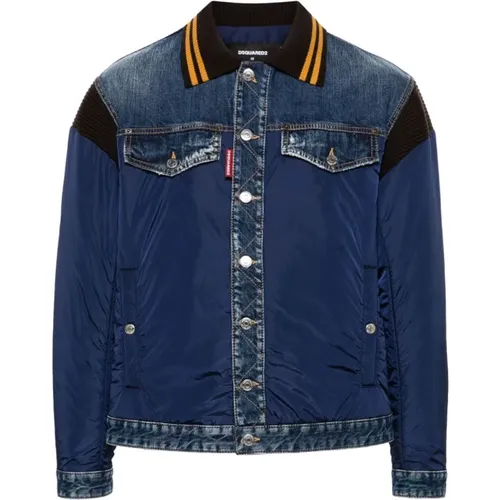 Marineblaue Denimjacke Dsquared2 - Dsquared2 - Modalova