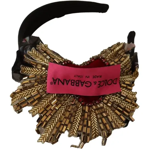 Gold Schwarz Heiliges Herz Diadem Haarband - Dolce & Gabbana - Modalova