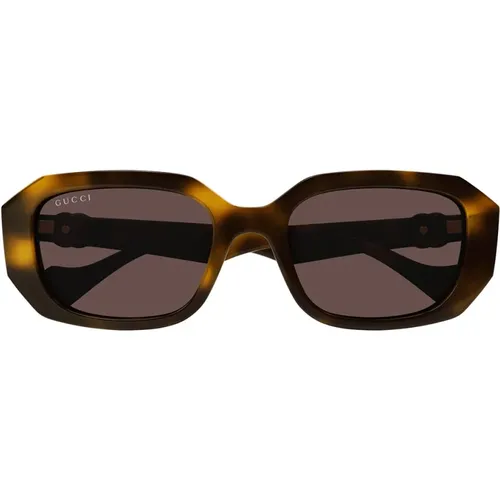 Geometrische Rechteckige Sonnenbrille Gender Fluid Stil , Damen, Größe: 54 MM - Gucci - Modalova
