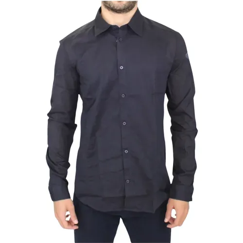 Blaues Slim Fit Baumwoll Freizeithemd - Ermanno Scervino - Modalova