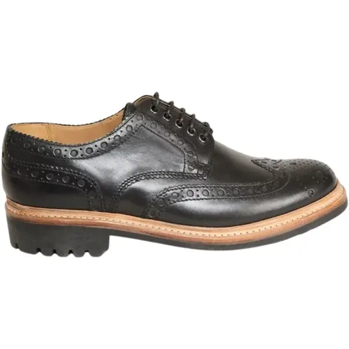 Schwarze Lederblumen-Derby-Schuhe - Grenson - Modalova