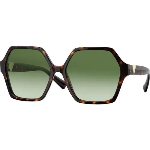 V Logo Sunglasses Havana/ Shaded , female, Sizes: 58 MM - Valentino - Modalova