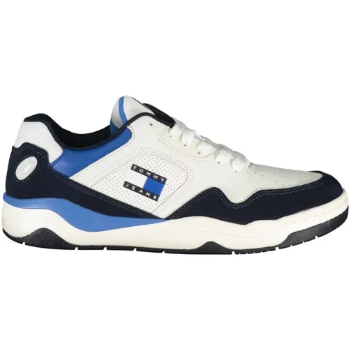 Blaue Sportliche Schnürschuhe mit Kontrastdetails und Logoaufdruck , Herren, Größe: 40 EU - Tommy Hilfiger - Modalova