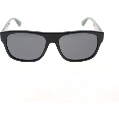 Iconische quadratische Sonnenbrille mit dunklen Schattierungen und farbigen Bügeln - Gucci - Modalova