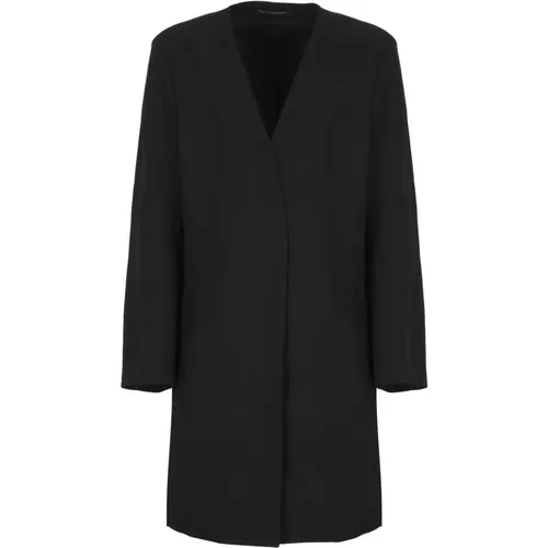 Schwarzer Wollmantel für Männer - Yohji Yamamoto - Modalova