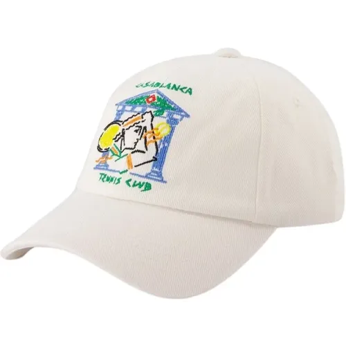 Tennis Club Cap - Cotton - White , unisex, Sizes: ONE SIZE - Casablanca - Modalova