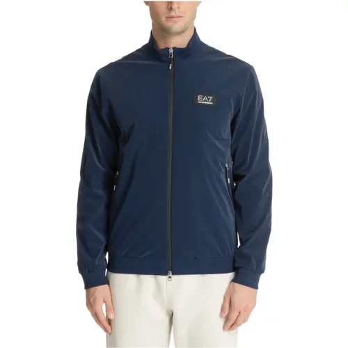 Plain Logo Jacket with Zip Closure and Pockets , male, Sizes: M - Emporio Armani EA7 - Modalova