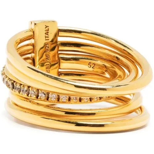 Gold Solar Crystal Ring , female, Sizes: ONE SIZE - Panconesi - Modalova