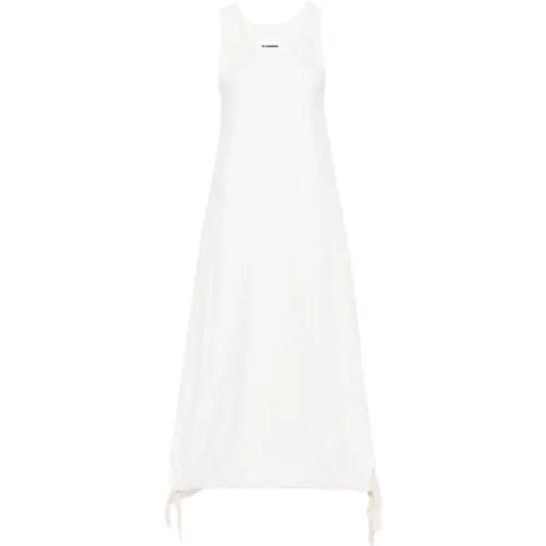 Weiße Ärmelloses Jersey Kleid - Jil Sander - Modalova