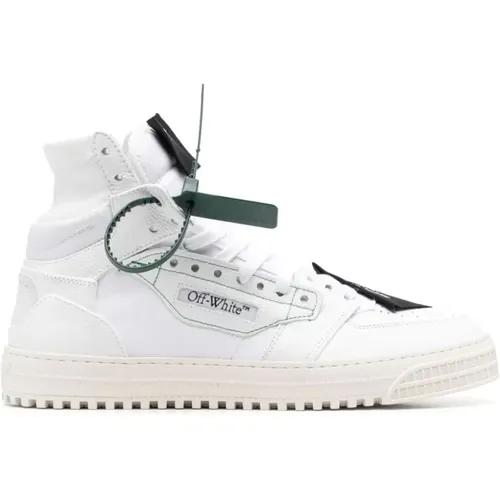 Off , High Top Leather Sneakers with Arrows , male, Sizes: 8 UK, 11 UK, 10 UK, 9 UK, 7 UK, 12 UK - Off White - Modalova