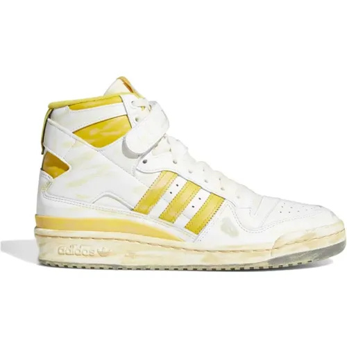 Cloud and Hazy Yellow Leather Sneakers , male, Sizes: 8 UK, 9 1/2 UK - Adidas - Modalova