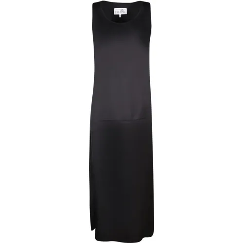 Sleeveless Viscose Dress with Size Slit , female, Sizes: S, XS - MM6 Maison Margiela - Modalova
