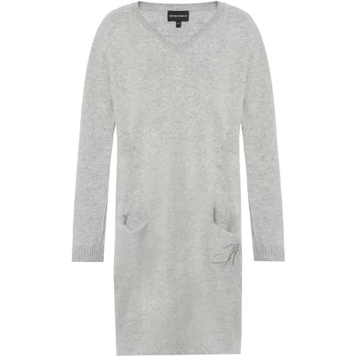 Cozy Knitted Dress , female, Sizes: L - Emporio Armani - Modalova