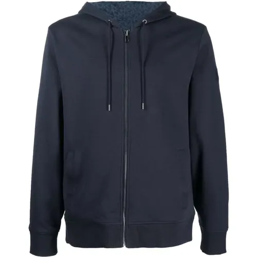 Blauer Wendbarer Reißverschluss Pullover Casual Stil , Herren, Größe: L - Michael Kors - Modalova