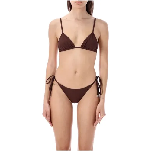 Dark Ribbed Bikini Swimwear , female, Sizes: L - The Attico - Modalova