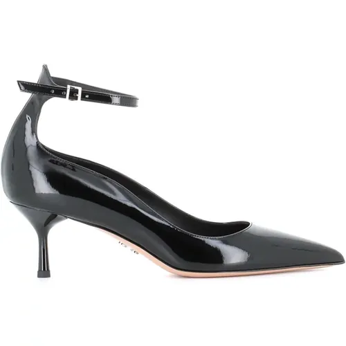 Patent Leather Heeled Décolleté with Ankle Strap , female, Sizes: 7 UK - Sergio Levantesi - Modalova