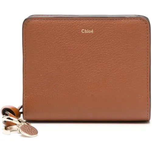 Leather Bi-Fold Wallet , female, Sizes: ONE SIZE - Chloé - Modalova