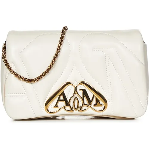 Ivory Gesteppte Seal Schultertasche - alexander mcqueen - Modalova