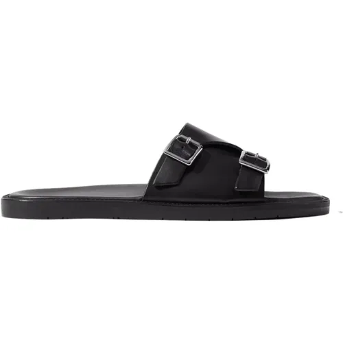 Schwarze Leder Monkstrap Sandalen , Herren, Größe: 40 EU - Scarosso - Modalova