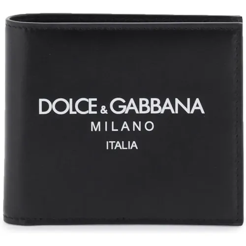 Leder Logo Geldbörse , Herren, Größe: ONE Size - Dolce & Gabbana - Modalova