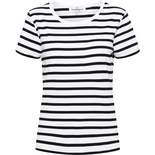 Rib Stripe T-Shirt , female, Sizes: S, 3XL, XS, L - &Co Woman - Modalova