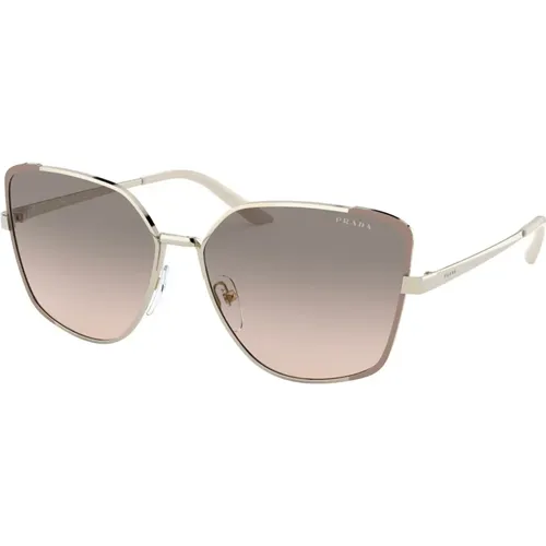 Elegant Sunglasses in Pale Gold , female, Sizes: 59 MM - Prada - Modalova