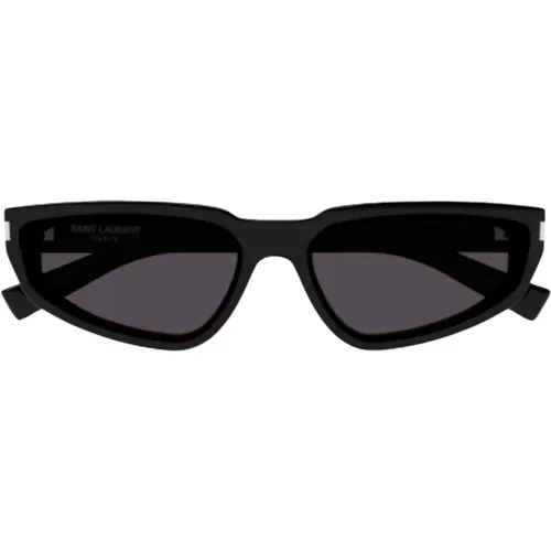 Schwarze Cat-Eye Sonnenbrille mit ikonischem Eckwinkel - Saint Laurent - Modalova