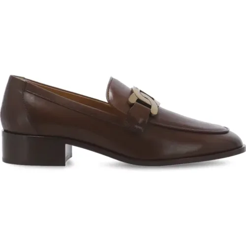 Leather Loafers with Metal Chain Detail , female, Sizes: 3 1/2 UK, 5 UK, 3 UK, 7 UK, 4 UK - TOD'S - Modalova