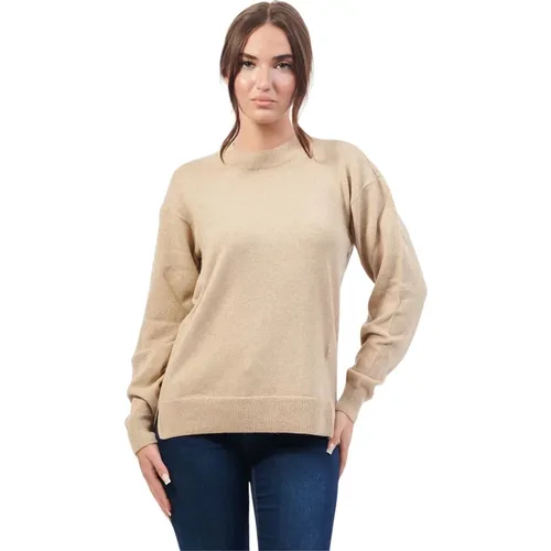 Beiger Pullover mit Lurex-Details , Damen, Größe: XS - Armani Exchange - Modalova