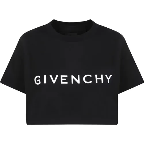 Schwarzes Cropped T-Shirt , Damen, Größe: XS - Givenchy - Modalova