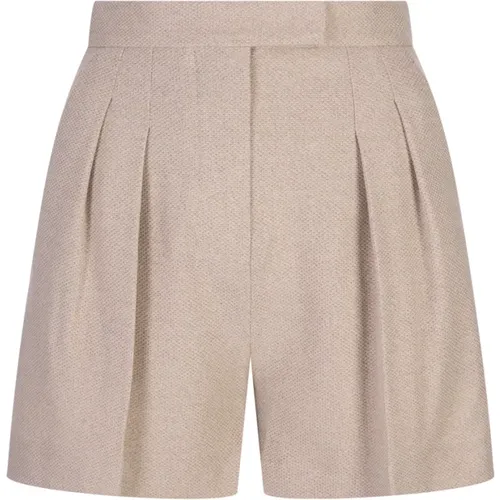 Tailored Beige Cotton Shorts , female, Sizes: 2XS, XS - Max Mara - Modalova