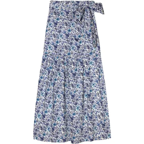 Floral Wrap Skirt with Elastic Waistband , female, Sizes: L - Apof - Modalova