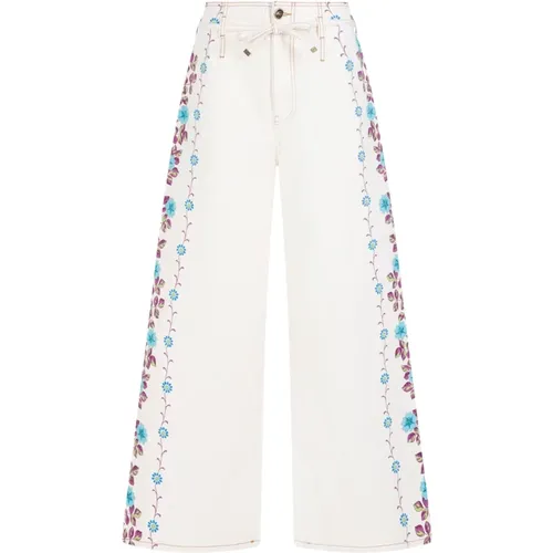 Floral Wide Leg Jeans , female, Sizes: W27 - ETRO - Modalova