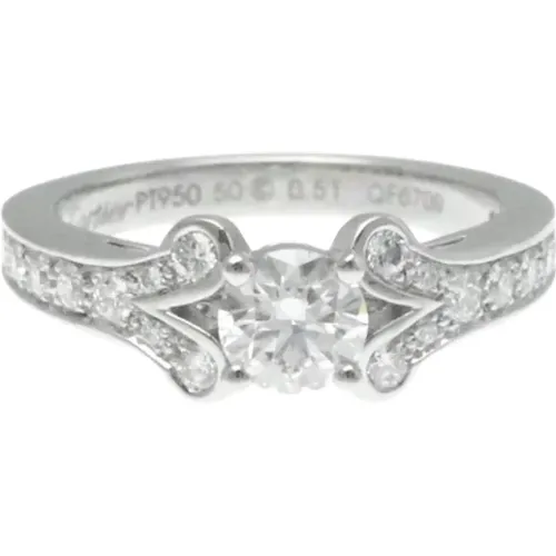 Pre-owned Platinum rings , female, Sizes: ONE SIZE - Cartier Vintage - Modalova