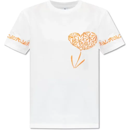 T-Shirt mit Blumenmuster , Damen, Größe: XS - PS By Paul Smith - Modalova