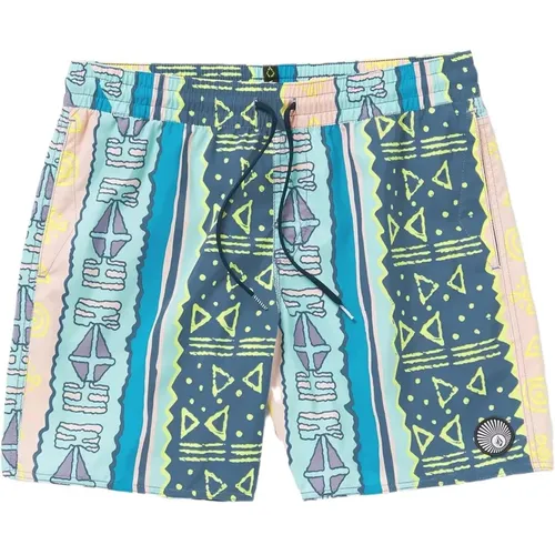 Lido Print Trunk 17 Swimsuit , Herren, Größe: S - Volcom - Modalova