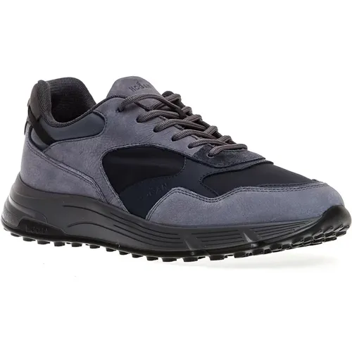 Hyperlilght Nabuk Blaue Sneakers - Größe 40 , Herren, Größe: 42 EU - Hogan - Modalova