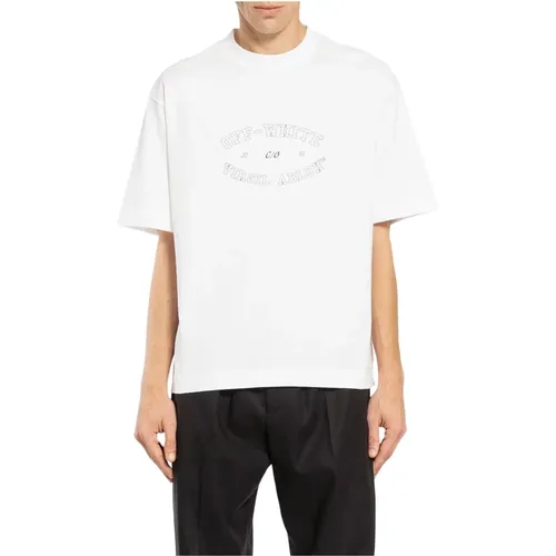 Off , College Skate Tee Black , male, Sizes: 2XL, M, L, S, XL - Off White - Modalova