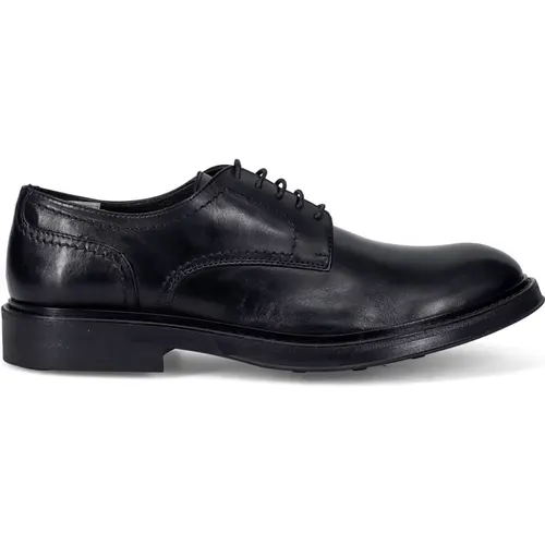 Klassische schwarze flache Schuhe , Herren, Größe: 40 EU - Sangiorgio - Modalova