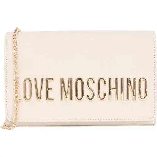Smart Daily Maxi Tasche mit goldenen Metallbuchstaben , Damen, Größe: ONE Size - Love Moschino - Modalova