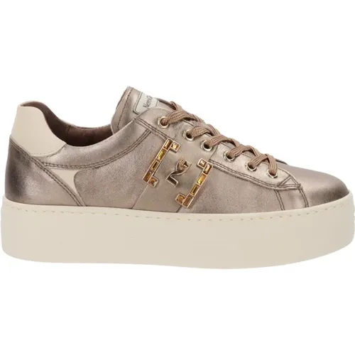 Leather Womens Sneakers Stylish Comfort , female, Sizes: 6 UK, 4 UK, 2 UK - Nerogiardini - Modalova