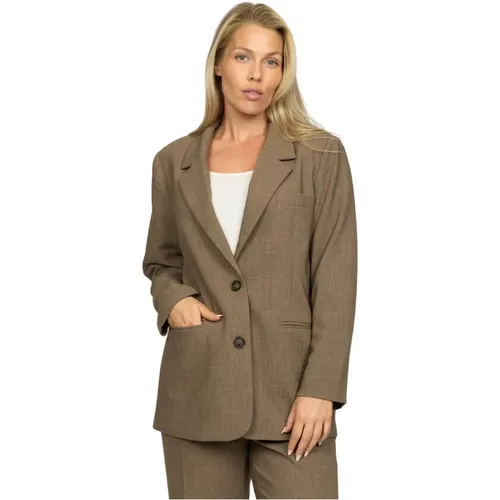 Eleganter Choko-Blazer Femir.Ea24-Stil , Damen, Größe: XL - 2-Biz - Modalova