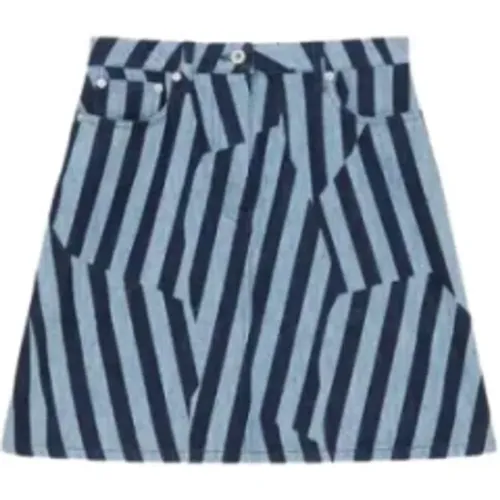 Dazzle Stripe Denim Skirt , female, Sizes: W26, W27, W28 - Kenzo - Modalova