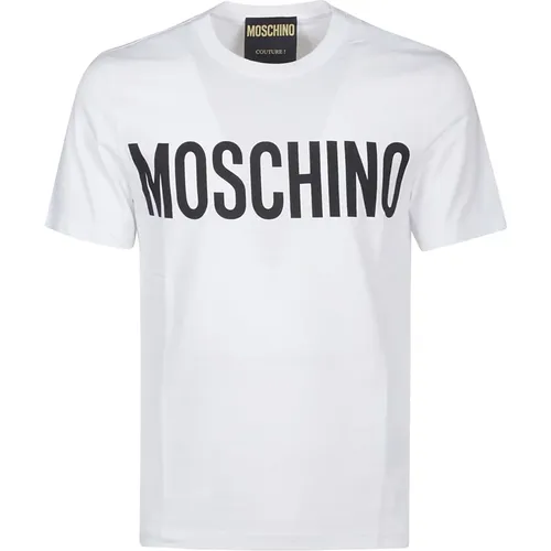 Printed Logo Tee , male, Sizes: L, XL, S, M - Moschino - Modalova