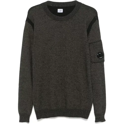 Brauner Rundhalsausschnitt Pullover , Herren, Größe: XL - C.P. Company - Modalova