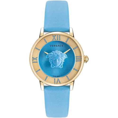 La Medusa Leather Strap Watch , female, Sizes: ONE SIZE - Versace - Modalova